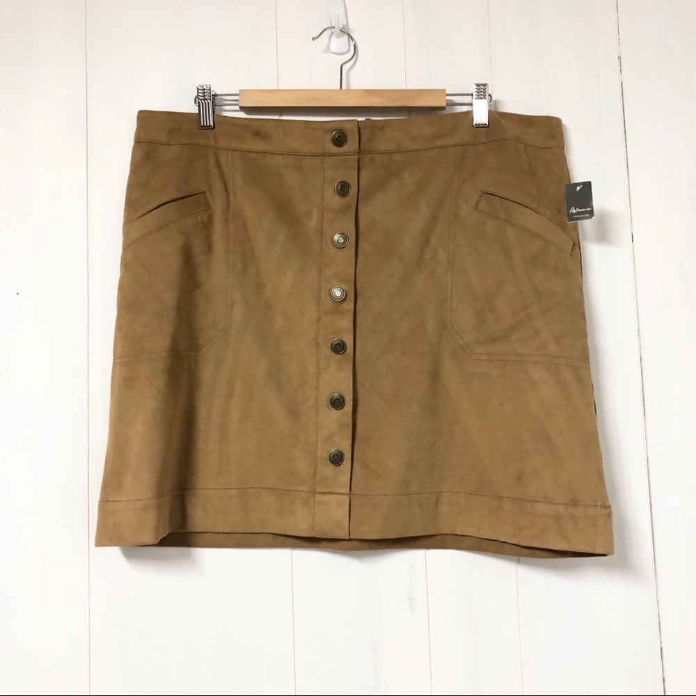 Reitmans Faux Suede Button Front Mini Skirt
